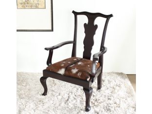 Oly Bobby Chair in Dark Brown with Goatskin Upholstery