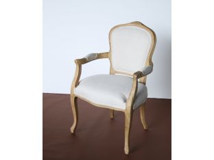 Natural Oak French Chair with Natural Cotton Upholstery