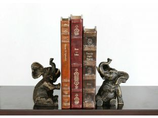 Pair Of Bronze Elephant Bookends