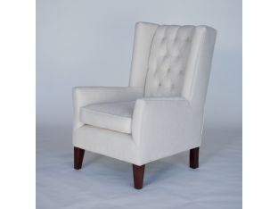 Modern Off-White Tufted Wing Chair