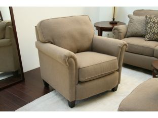 Taupe Rolled-Arm Club Chair