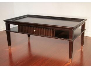 Broadway Coffee Table with 1 Drawer and Chrome Feet