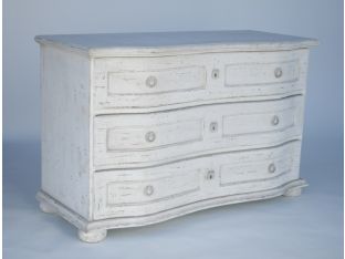 Large Distressed White Chest of Drawers