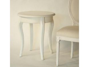 Antique White French Style Round End Table