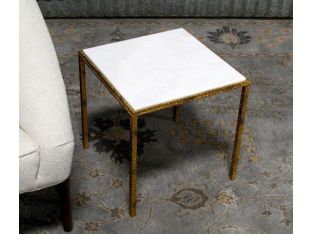 Hammered Gold Square End Table