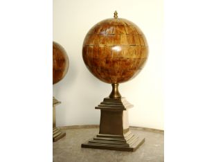 Large Faux Horn Sphere with Antique Brass Base