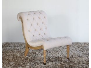 Off-White Tufted Slipper Chair