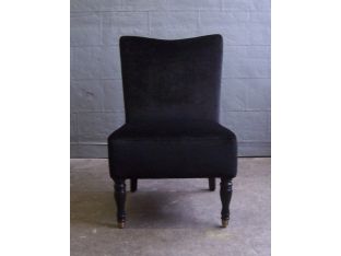 Black Velvet Slipper Chair