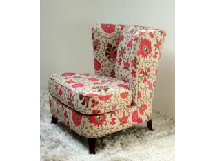 Pink Floral Armless Chair