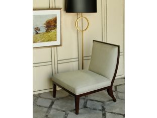 Hayden Armless Lounge Chair in Light Gray Herringbone Linen