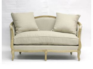 Natural Linen French Style Love Seat