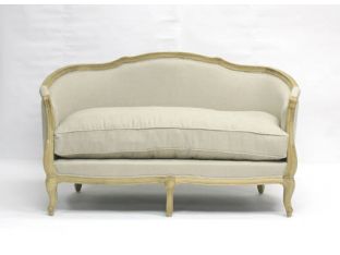 Natural Linen French Style Love Seat