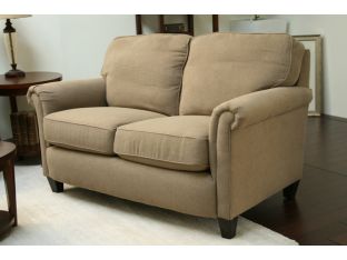 Taupe Rolled-Arm Loveseat