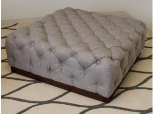 Tufted Cocktail Ottoman in Pewter