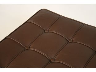 Dark Brown Leather Barcelona Style Ottoman