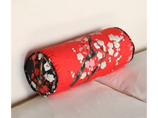Red Sakura Bolster Pillow