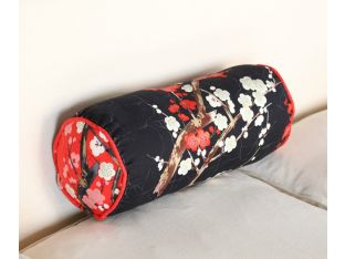Black Sakura Bolster Pillow