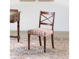 Regency Style Mahogany Dining Chair with Satin Upholstery