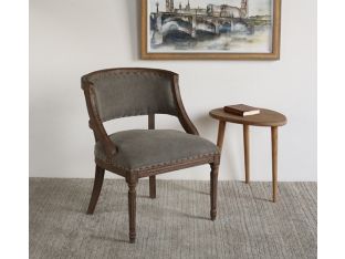 Exposed Wood Frame Side Chair with Nailhead Trim