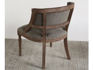 Exposed Wood Frame Side Chair with Nailhead Trim