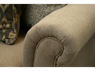 Taupe Rolled-Arm Club Chair