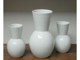Set of 3 White Vases