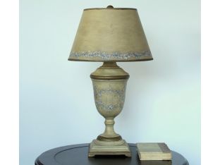 Antique Beige and Blue Urn Table Lamp