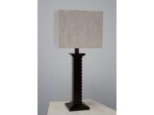Notched Rectangular Table Lamp