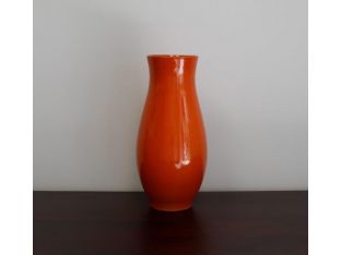 Bright Orange Wide-Mouth Vase
