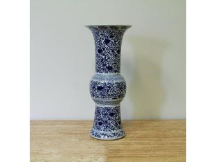 Blue and White Ainsley Ku Form Vase